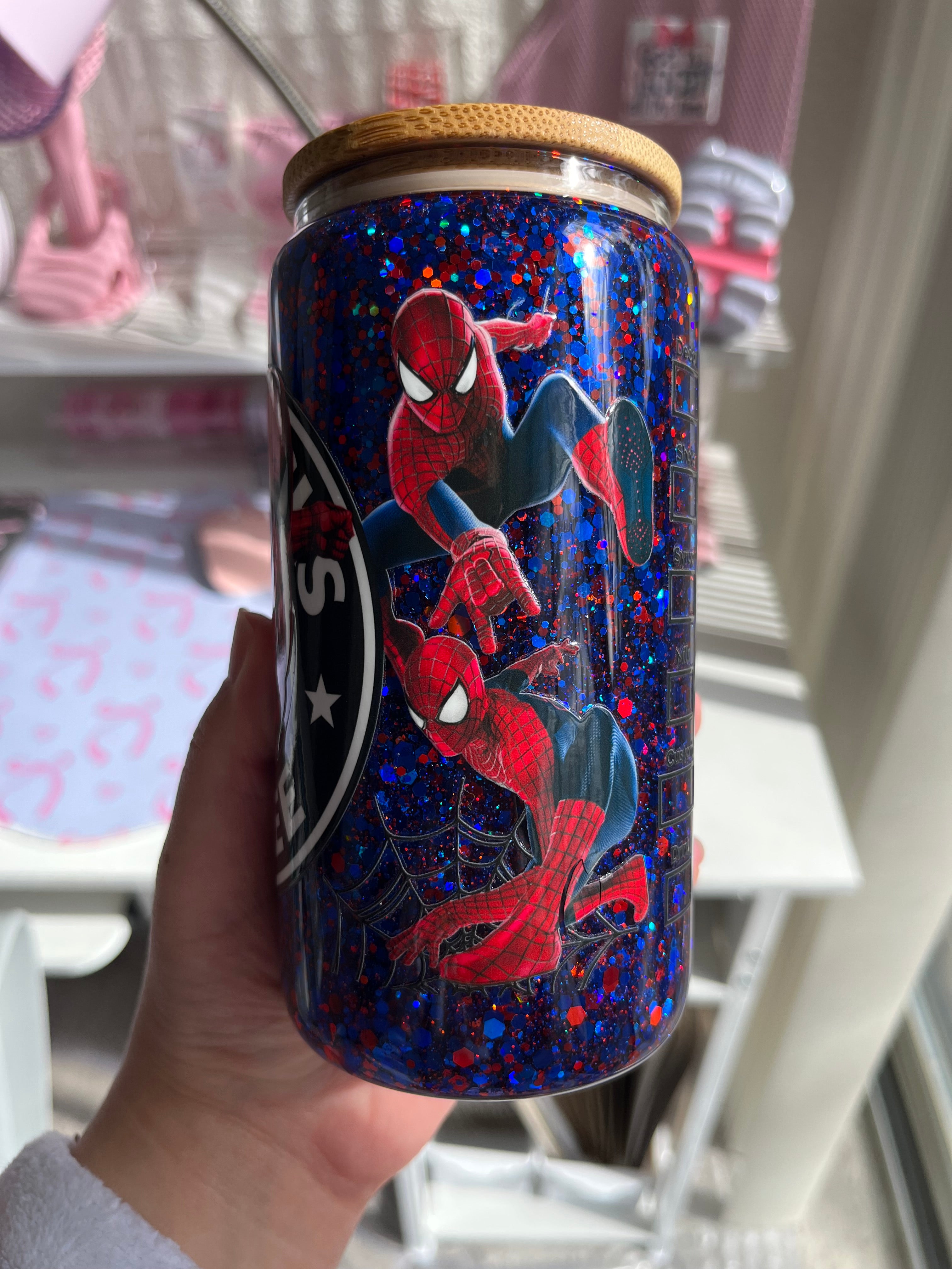 16oz Glitter Snow Globe Glass Tumbler