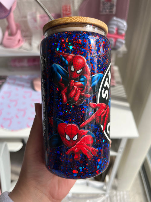 16oz Glitter Snow Globe Glass Tumbler